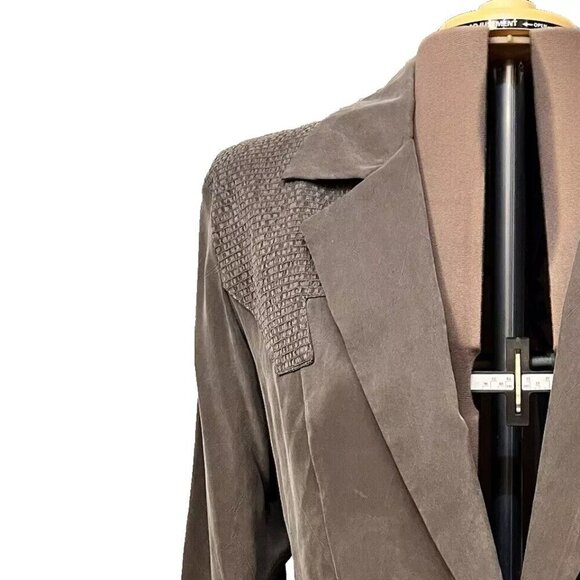 Wild Rose. Sz 14. Lightweight Green Rayon Suede Cloth Jacket. Embroidered. GB - Picture 2 of 7